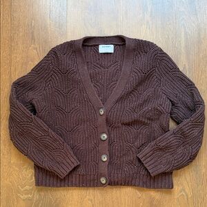 Old Navy Women's Dark Brown Knit Cardigan